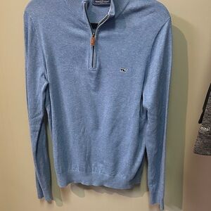 Vineyard Vines Light Blue Zip-Up Sweater